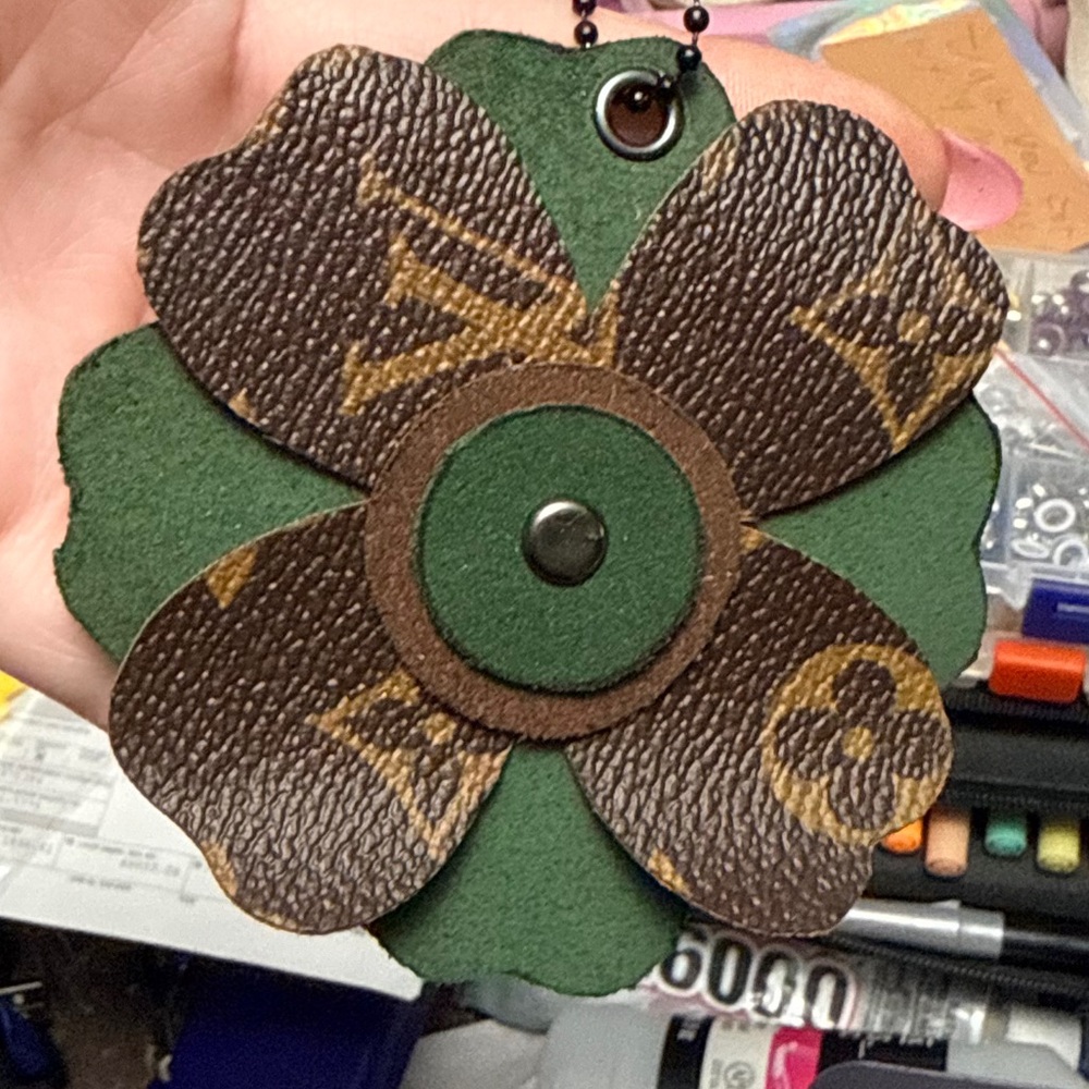 Handmade Randomly Designed Floral Bag Charm - Picture 4 of 4